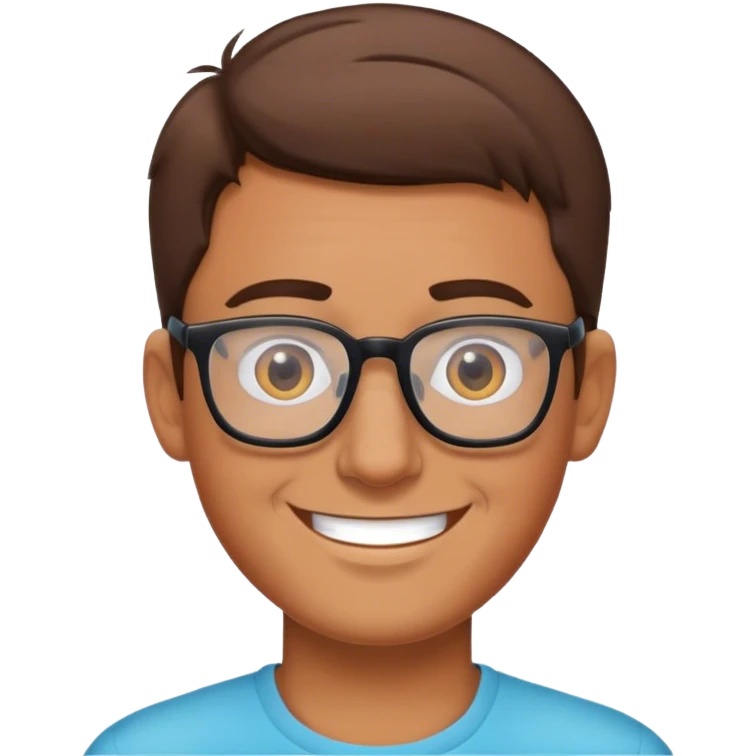 A man smilling with glasses emoji