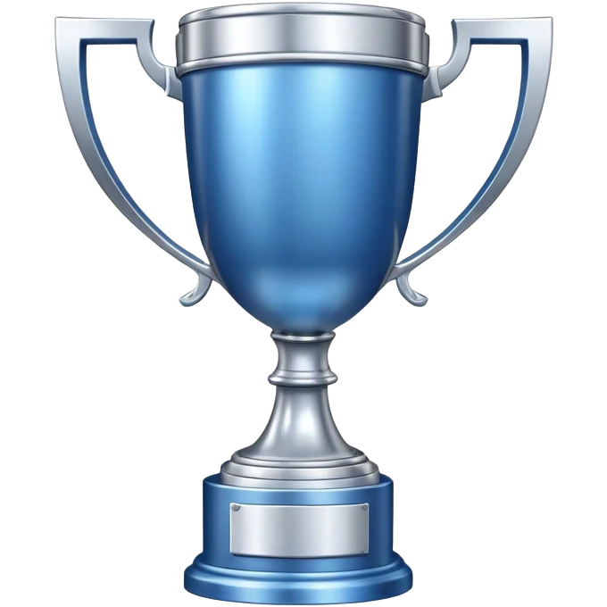 silver trophy with blue tint emoji