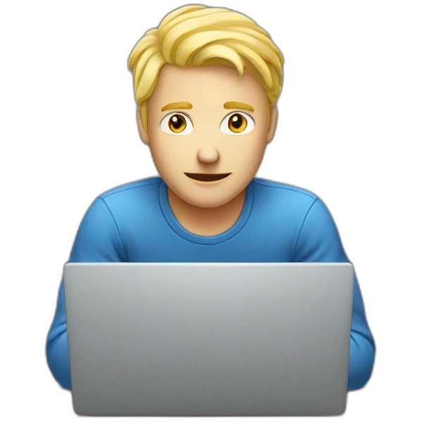 blond-man-behind-laptop emoji