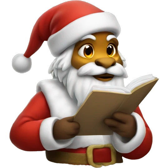 Dragon Santa checking his list emoji