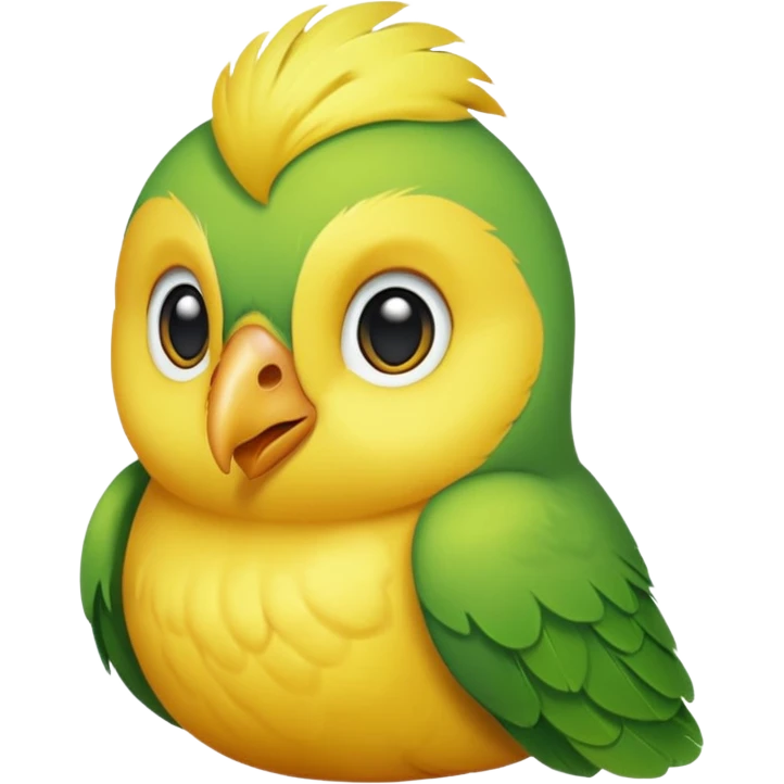 A love bird with color green and his head yellow  emoji