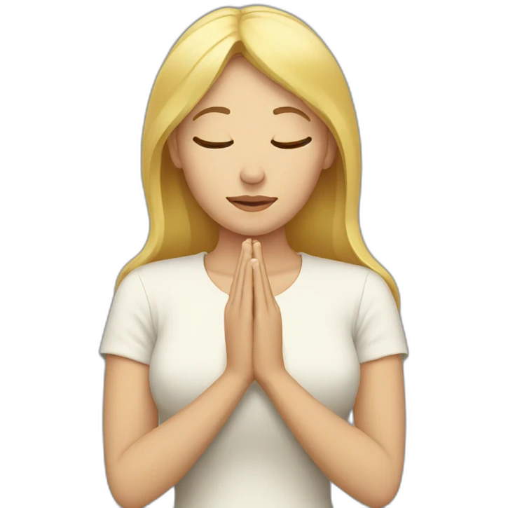 Blonde Woman praying emoji
