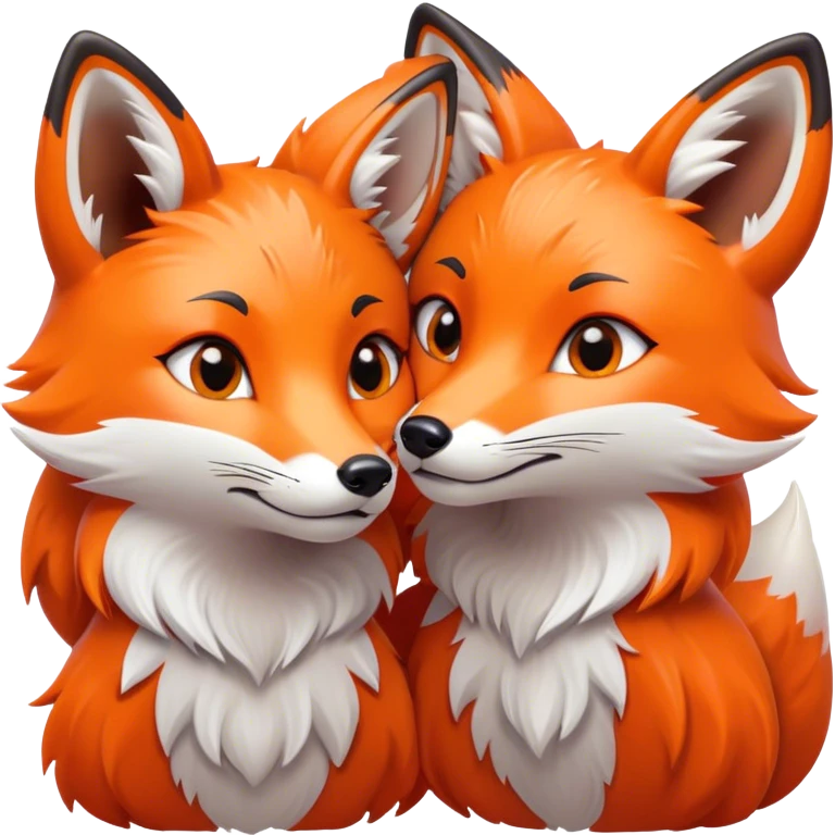 Foxes in love emoji