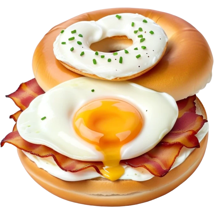 Bagel with poached egg and bacon  emoji
