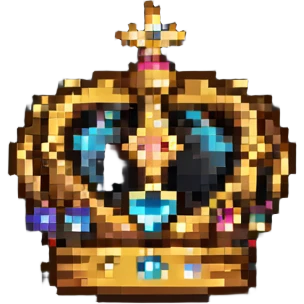 pixel art small golden crown with jewels emoji