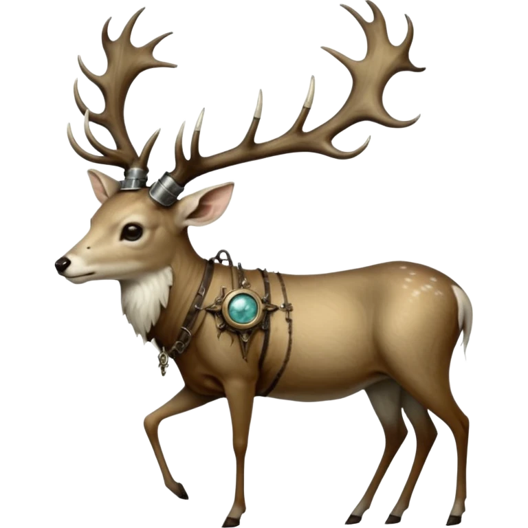 cinematic steam-punk -  hieronymus bosch phantasmagoric mutated creatures - hybrids of human-deer hybrids emoji