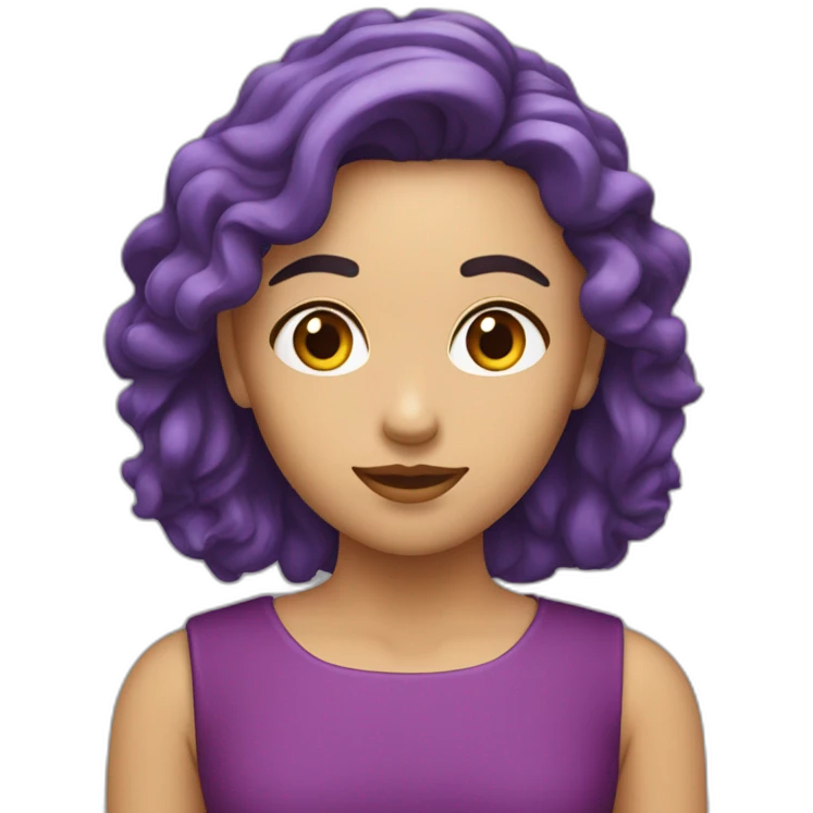 Rostro mujer en su pelo Pasas uva emoji