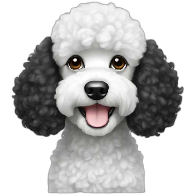 Mini black and white poodle emoji