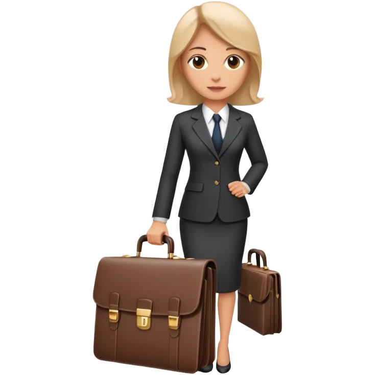 professional businesswoman in suit with briefcase emoji