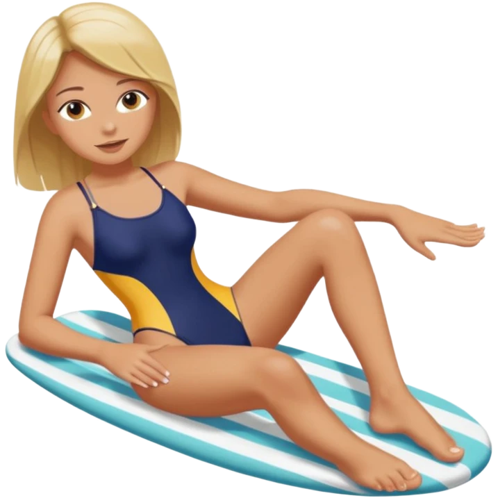 Draw a girl in a swimsuit who shows her foot emoji