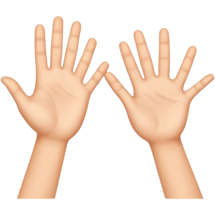 Two hands giving jazz-hands motion, maybe with little sparkles. emoji