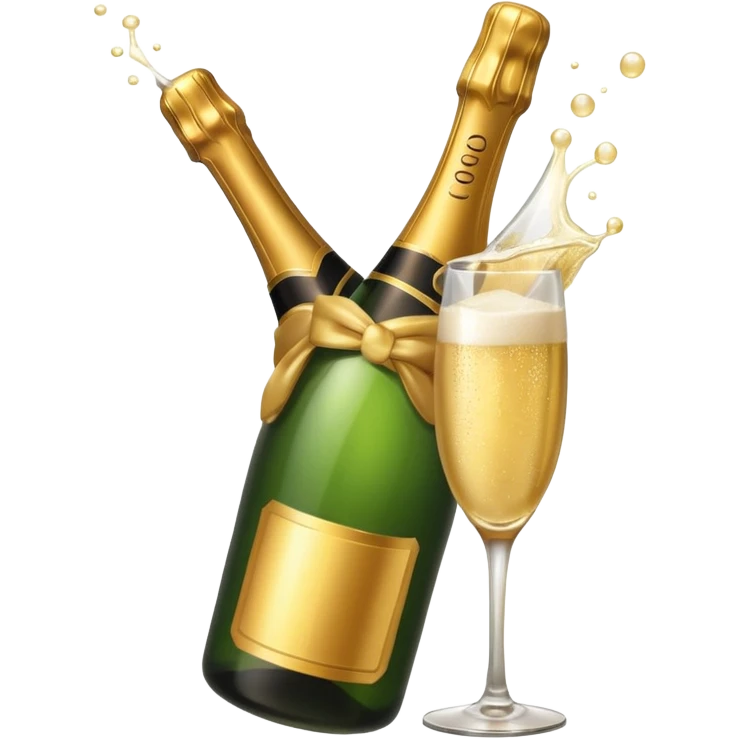 Champaine bottle open spurt emoji