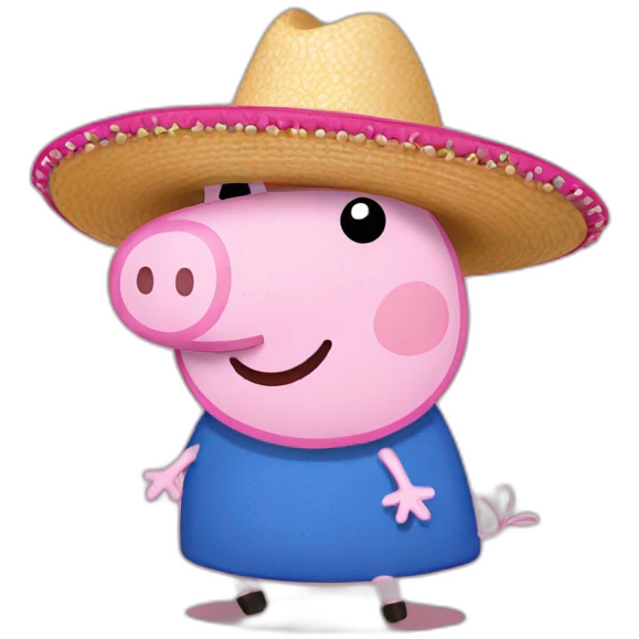 Peppa pig wearing sombrero emoji