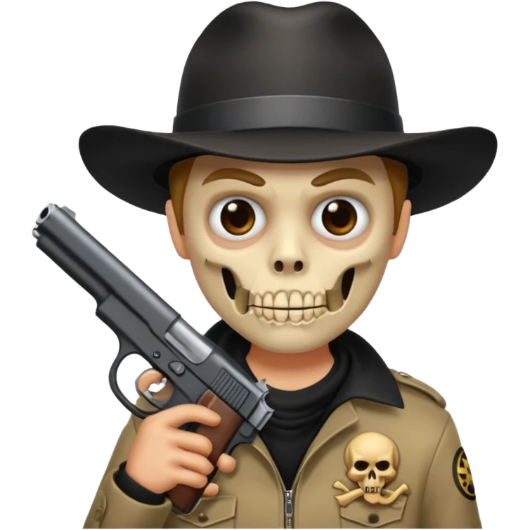 Gun in a mouth emoji
