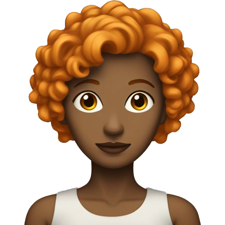 a woman with short, orange, permed hair emoji