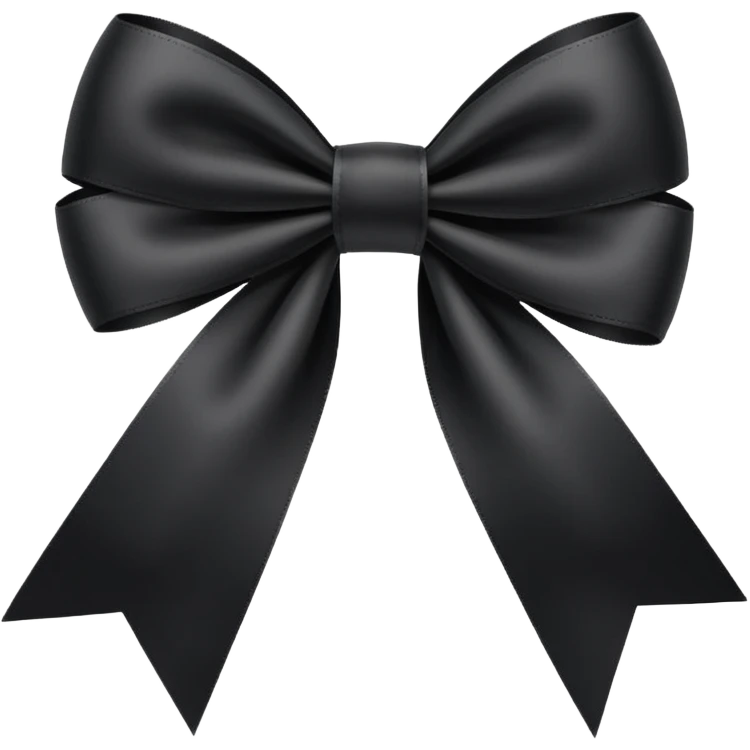 black THIN ribbon bow emoji