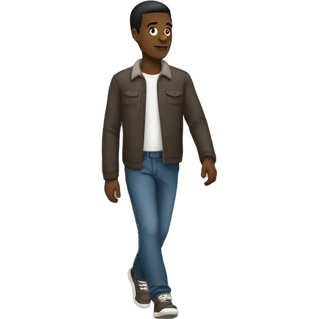 Black guy walking emoji