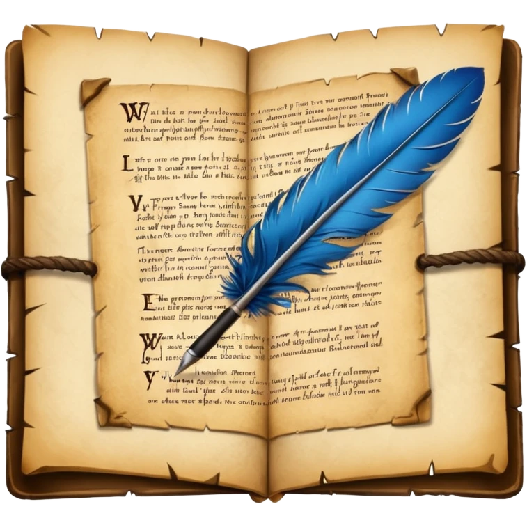 A will and testament parchment with a feather pen emoji