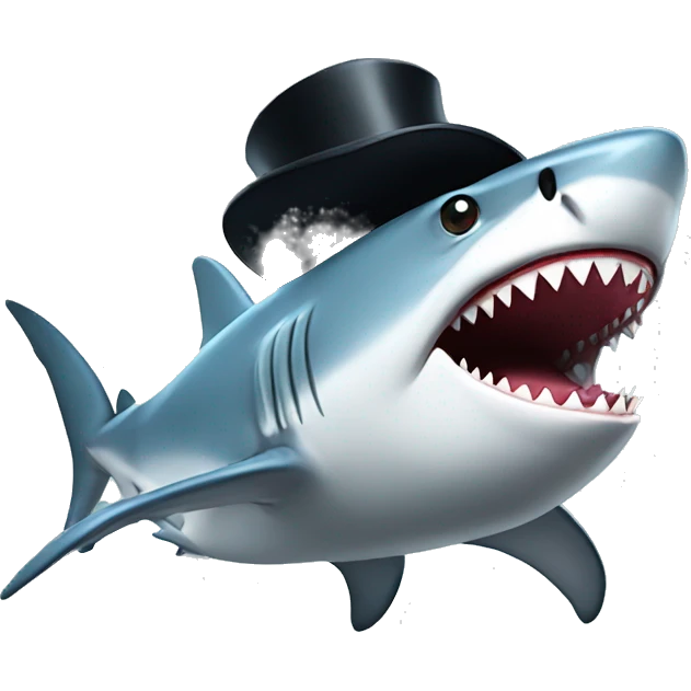 Shark with top hat emoji