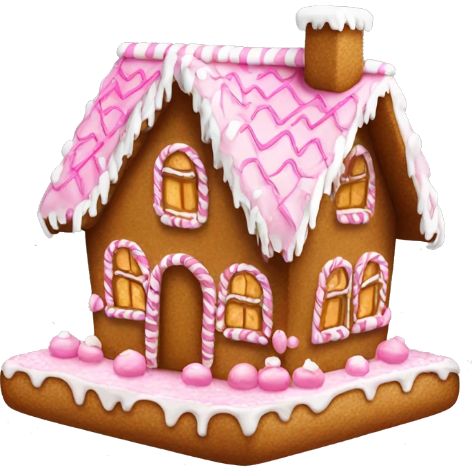 Gingerbread house pink emoji