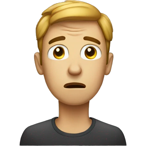affraid man, anxious, bad mood emoji