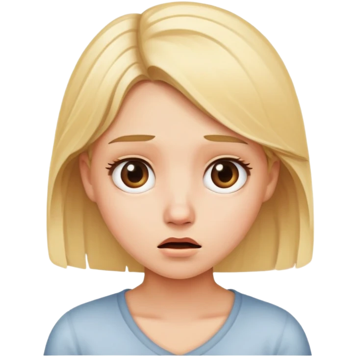 blonde girl confuse emoji
