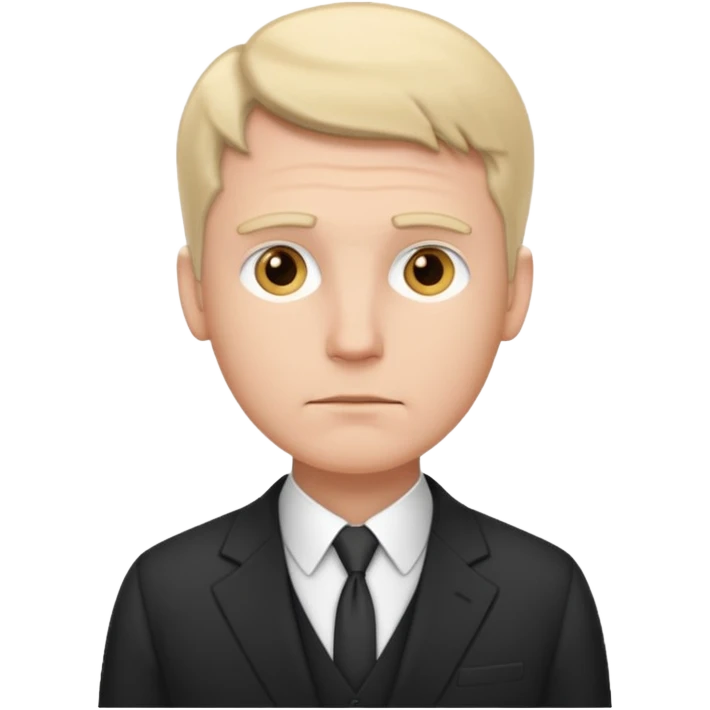 white man in formal suit in thought emoji