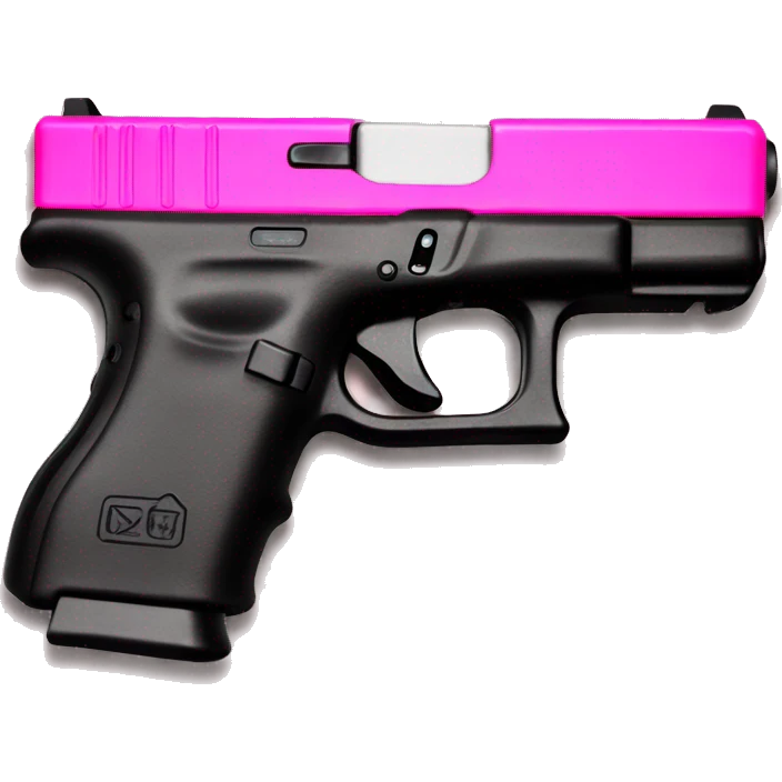 Cow print Glock with pink trigger emoji
