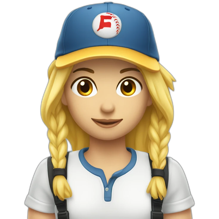 Short blond hear with fisching  hat and sport traussers and shirt emoji
