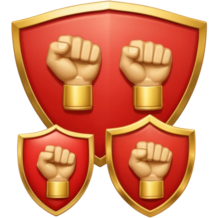 🛡️💯👊 сгенерируй эти три эмодзи на одной картинке в 3д стиле
 просто на белом фоне
три эмодзи рядом друг с другом 
 emoji