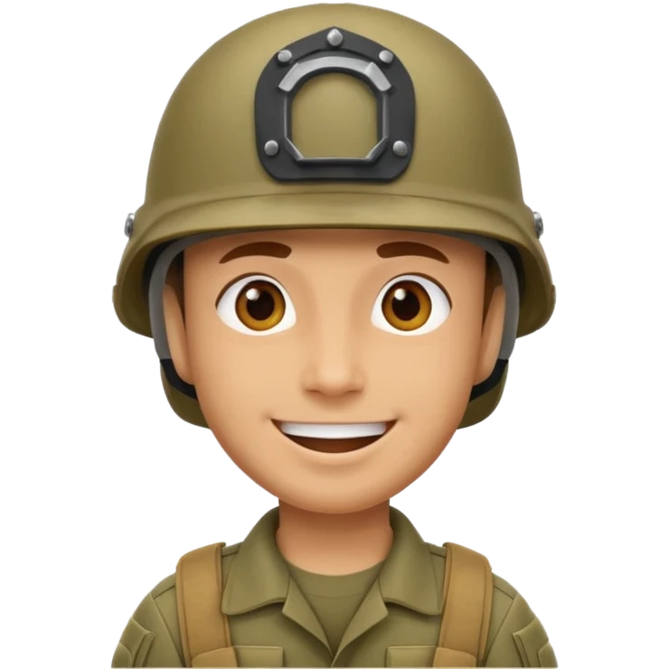 Happy face soldier  emoji