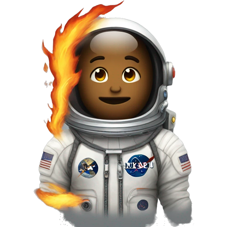 astronavt with fire from back emoji