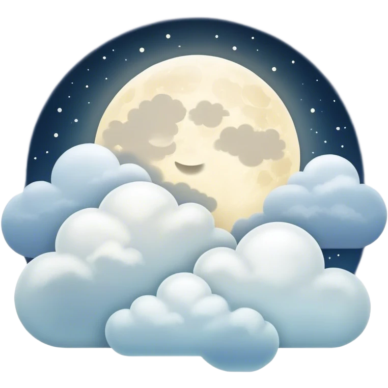 Moonlight and clouds with beautiful finish  emoji