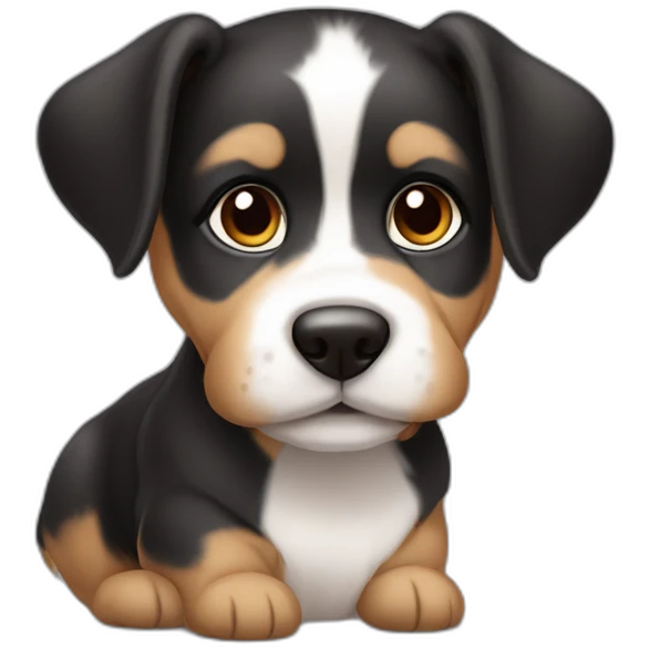 bodegueiro tricolor puppy pointy ears emoji