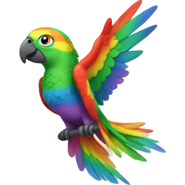 Rainbow parrot on golden whale   emoji
