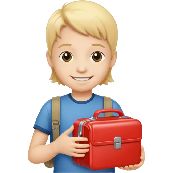 child with lunchbox emoji