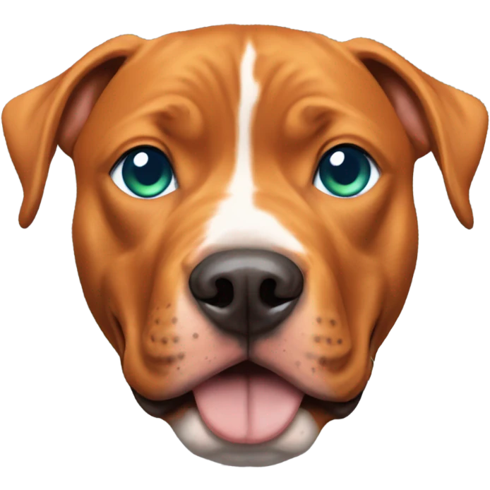 Orange pitbull with blue green eyes emoji