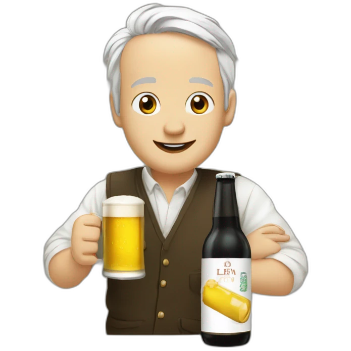 lepen avec une bière emoji