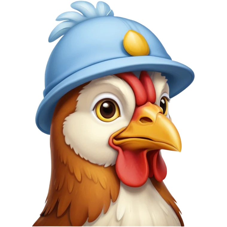 Pollo con gorro azul celeste  emoji