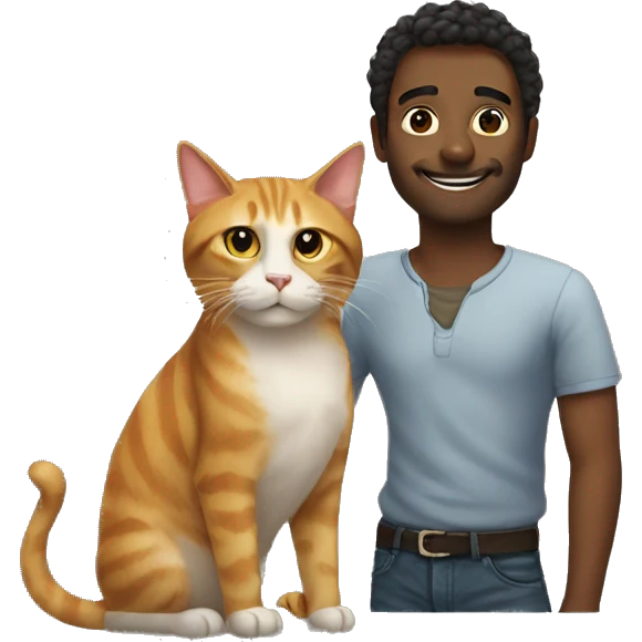 Cat and man  emoji