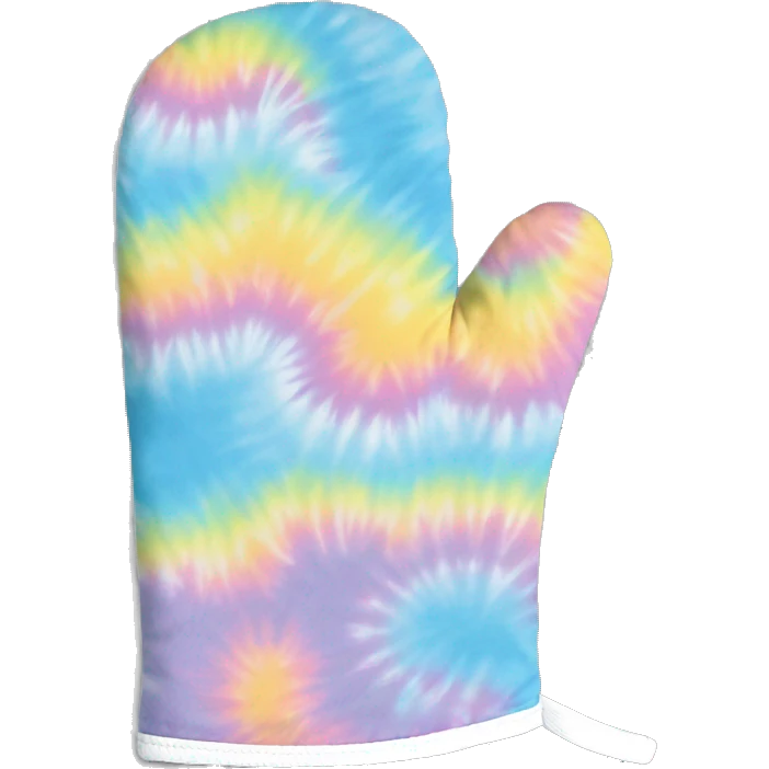Realistic pastel tie dye oven mitt. emoji