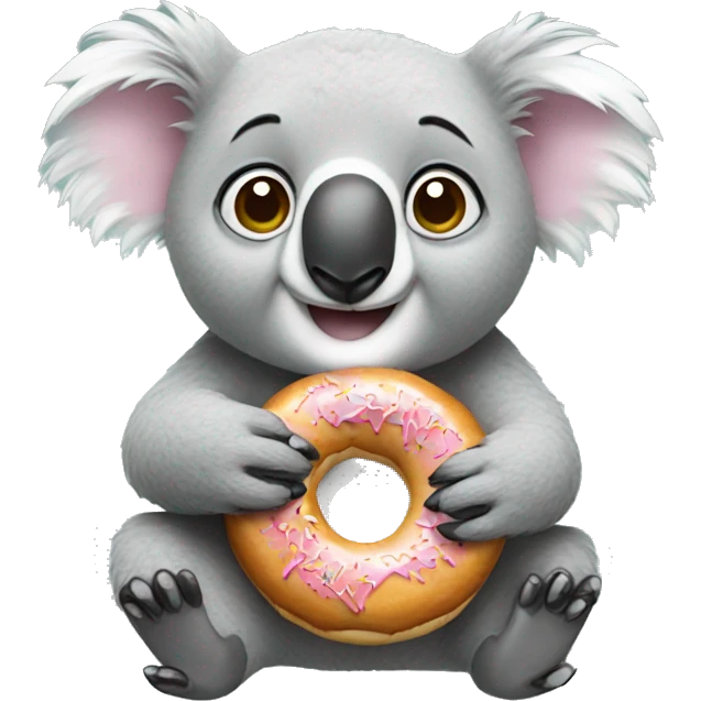 koala eating a donut emoji