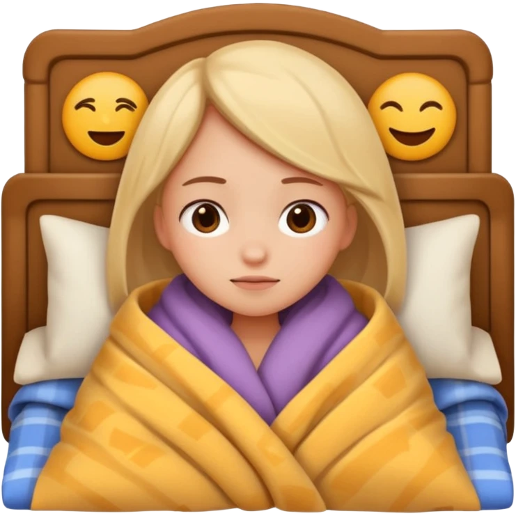 cute girl cosy blanket emoji sleepy in  emoji