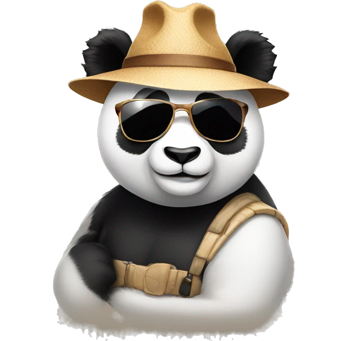 Panda wearing hat and sunglasses emoji