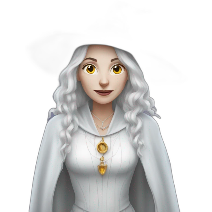 White witch with emoji