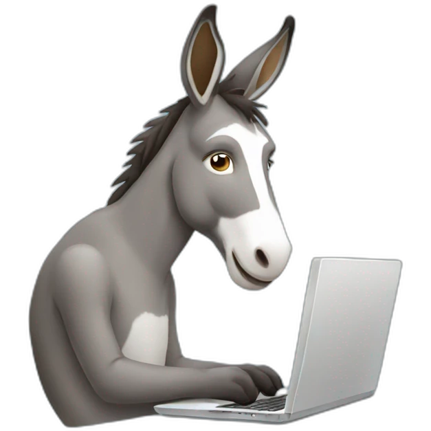 donkey using a laptop emoji