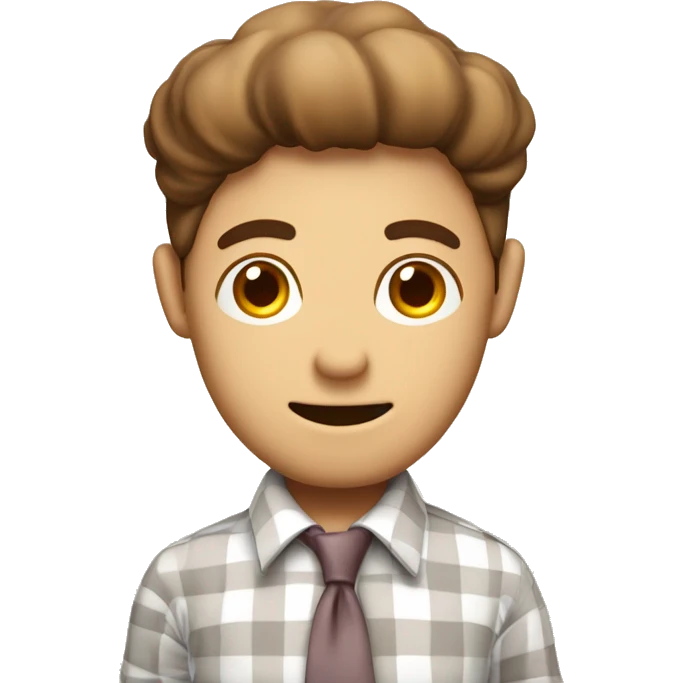 Uomo grasso con camicia a quadri che mangia un panino e un gelato emoji