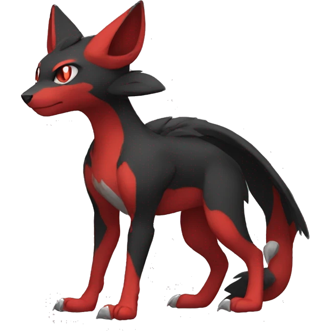 cool black red animal hybrid Fakemon full body emoji