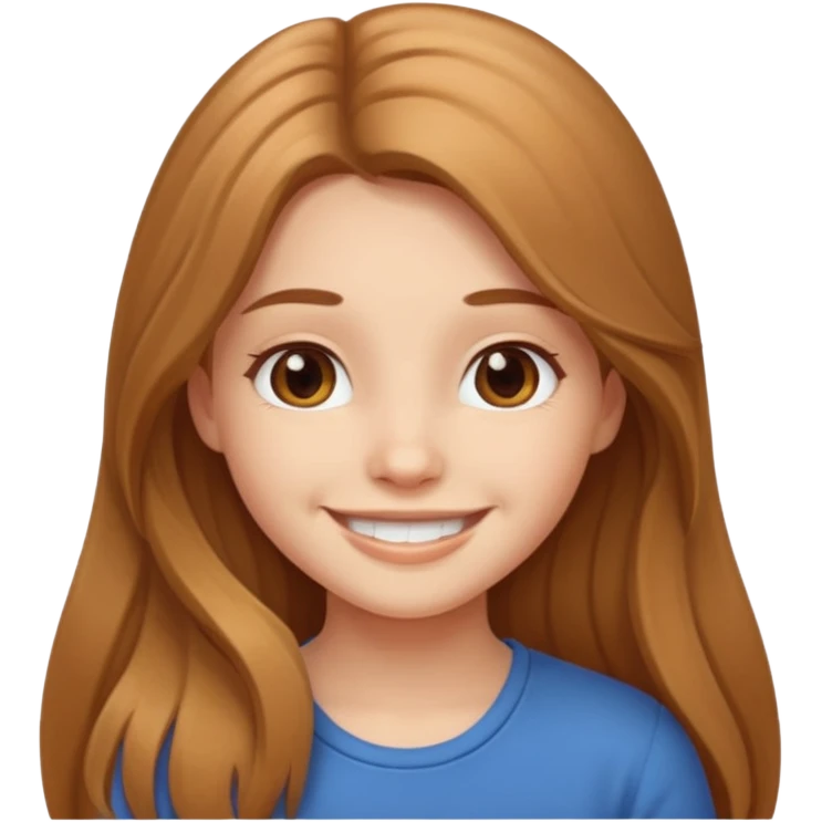 милая девушка с русыми длинными волосами emoji