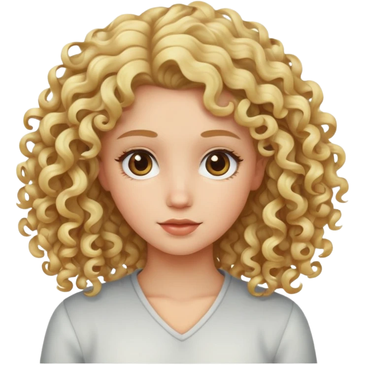 blond girl with curly hair emoji